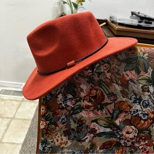 Elegant Red Women's Hat with Braided Band